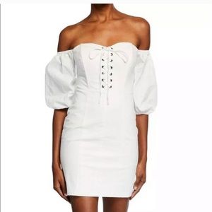 ASTR the Label White Off Shoulder Mini Dress XS
